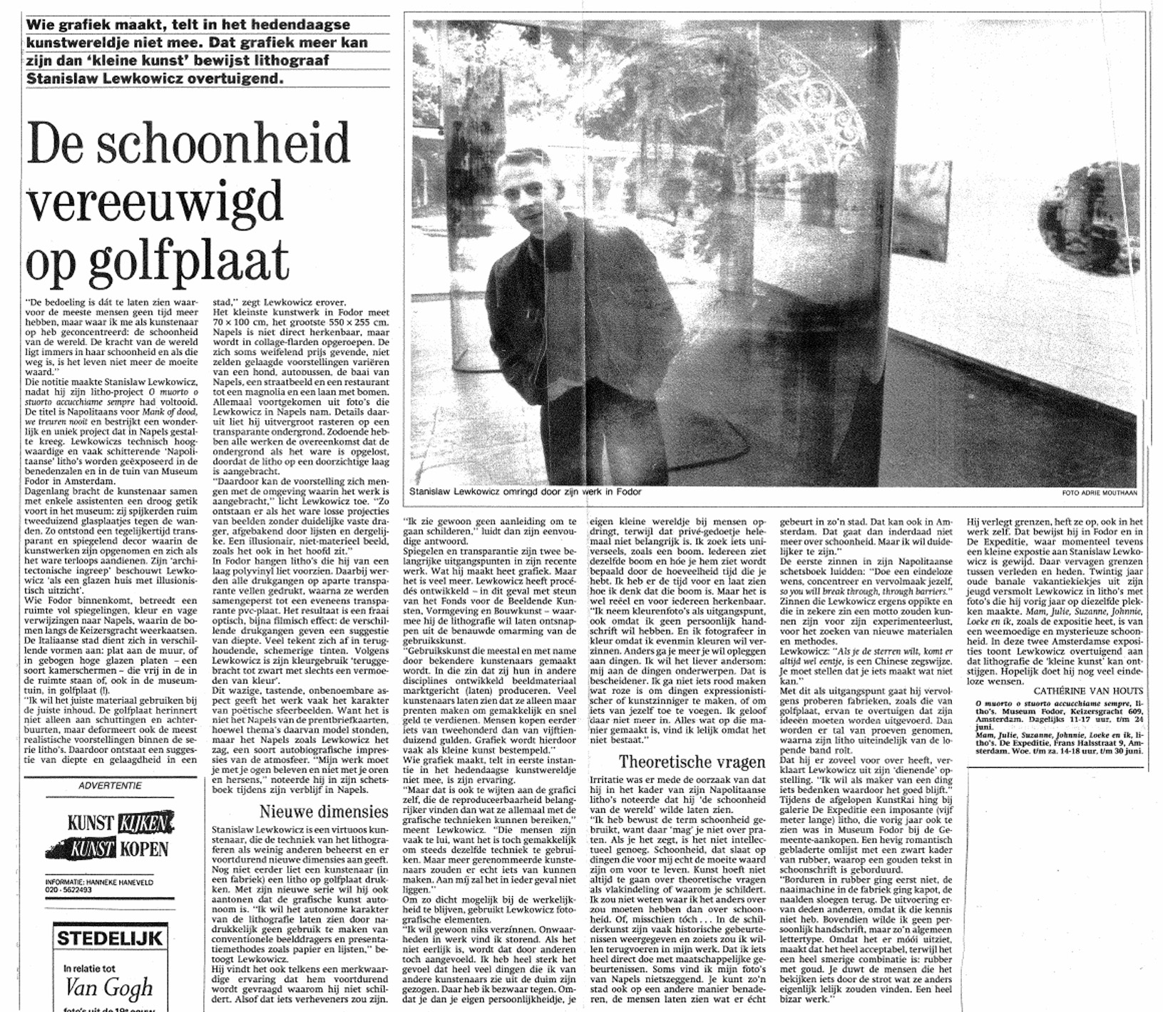 Krant artikel Stanislaw Lewkowicz 2