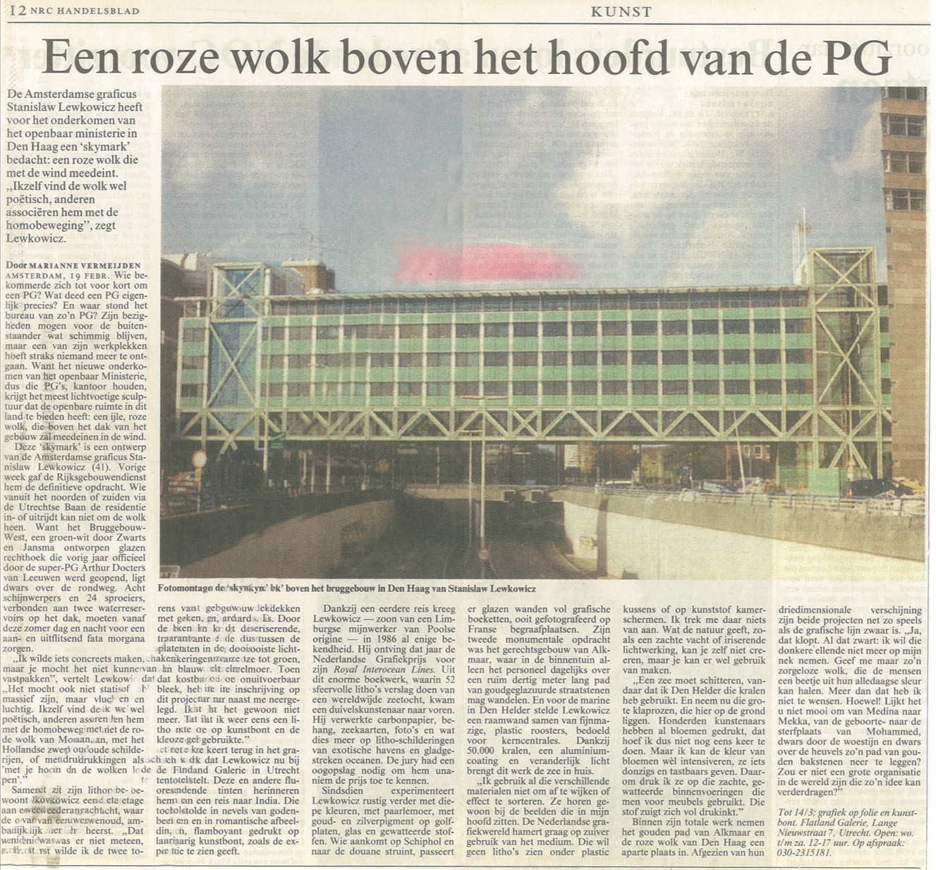 Den Haag bruggebouw krant artikel